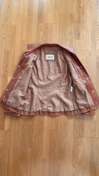 Chaqueta Cuero Vintage Talla 40 Mujer