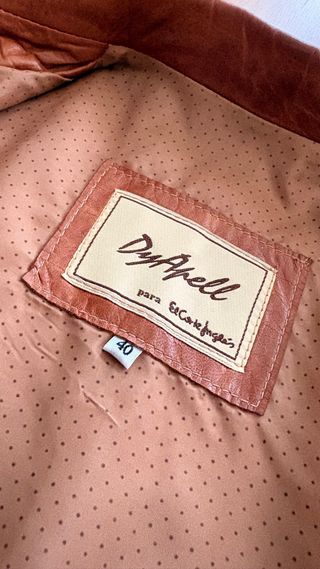 Chaqueta Cuero Vintage Talla 40 Mujer
