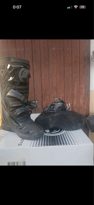 Botas Motocross Enduro Raven Negras