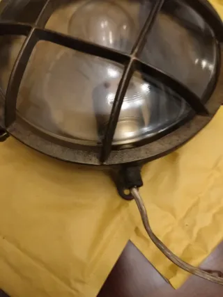 Lampada marina ottone massiccio vetro, anni 5o