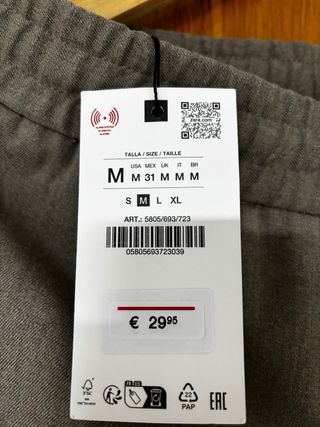 Pantalón jogger Zara gris Talla M