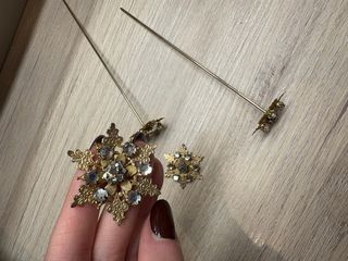 Pinchos Fallera/Huertana Dorados con Piedras