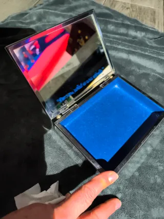 Caja joyero plateada con doble espejo