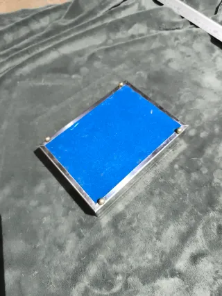 Caja joyero plateada con doble espejo