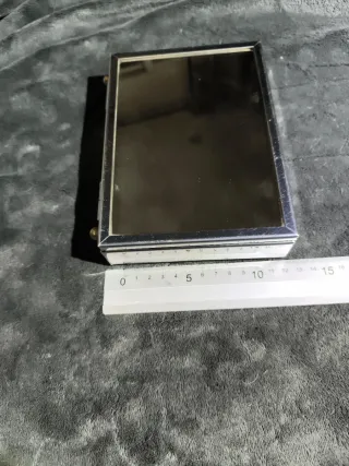 Caja joyero plateada con doble espejo