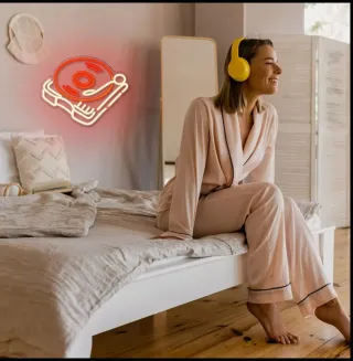 Lampada Neon Led "Giradischi"