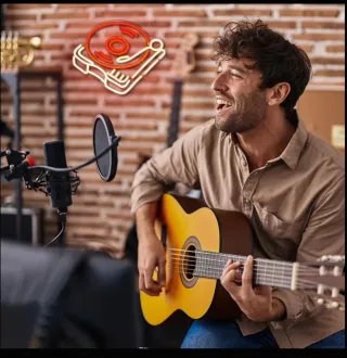 Lampada Neon Led "Giradischi"