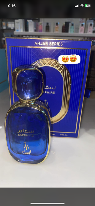Perfume ANSAM Sapphire Azul y Dorado