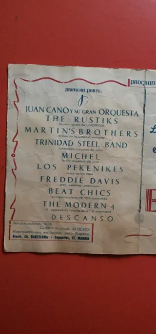 Programa Beatles Madrid 1965