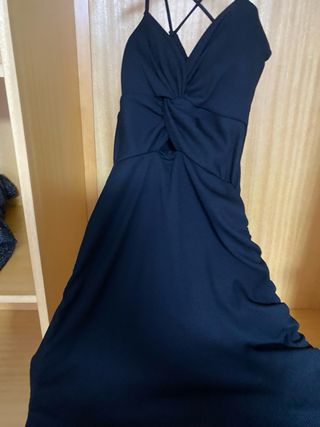 Vestido fiesta negro tirantes cruzados