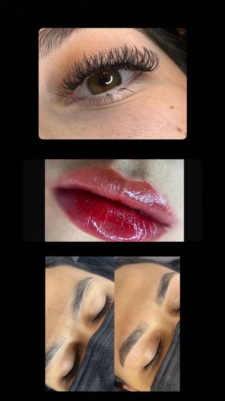 Pestañas, cejas y labios
