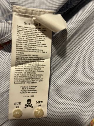 Camisa Scalpers Talla 40 Azul cuadros