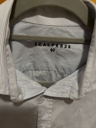 Camisa Scalpers Talla 40 Azul cuadros