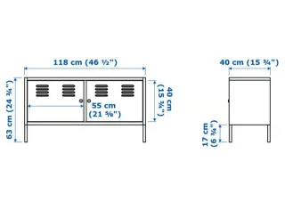 Aparador taquilla IKEA metal blanco
