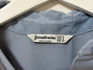 Camisa azul pastel de pana mujer - Stradivarius- S