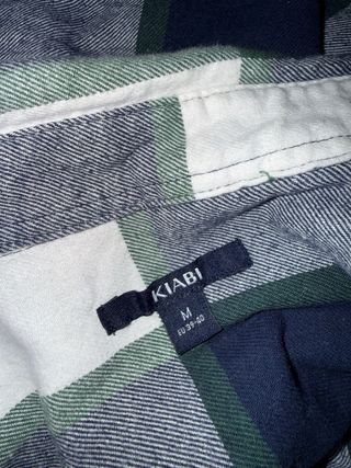 Camisa cuadros talla M hombre mujer kiabi algodón