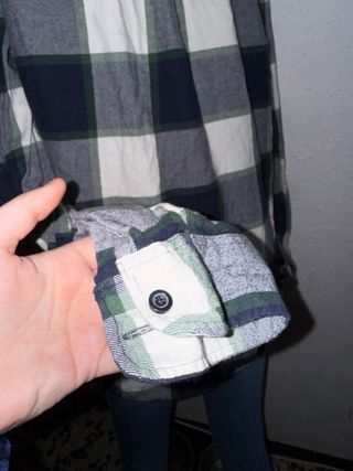 Camisa cuadros talla M hombre mujer kiabi algodón