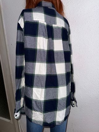 Camisa cuadros talla M hombre mujer kiabi algodón