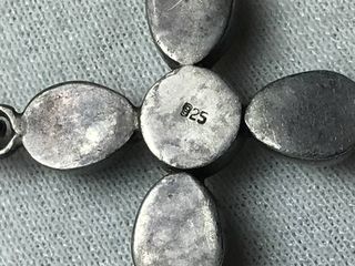 Colgante Cruz Plata Ley Turquesas + Regalo