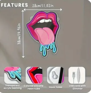 Lampada Neon Led "Rolling Stones"