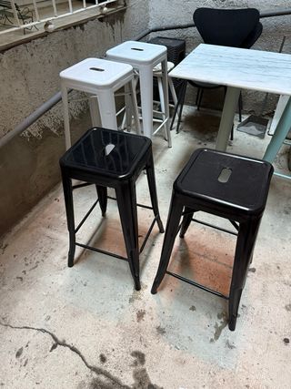 Taburetes sillas altas apilables de metal