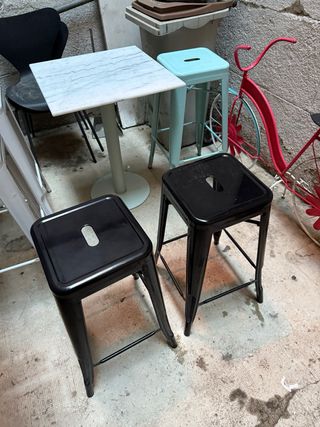 Taburetes sillas altas apilables de metal