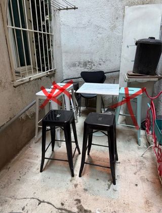 Taburetes sillas altas apilables de metal