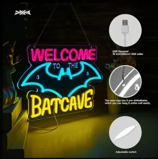 Lampada Neon Led "Welcome to the Batcave"