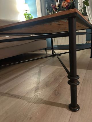Mesa de centro forja y madera