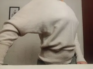 Jersey blanco talla M cuello barco