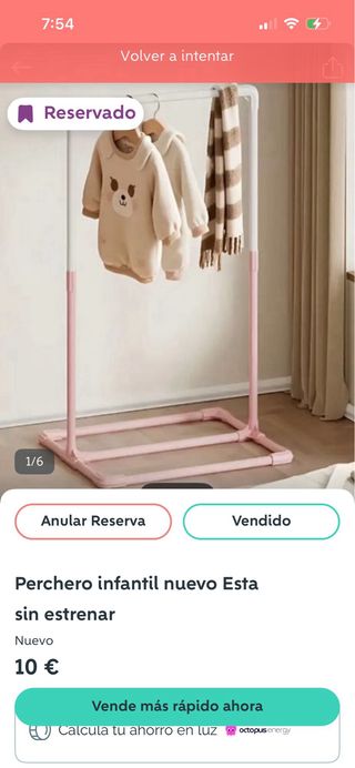 Perchero infantil rosa nuevo