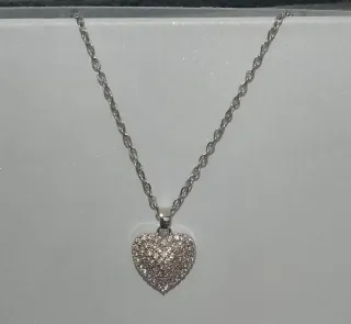 Collana donna acciaio con pendente cuore rosa