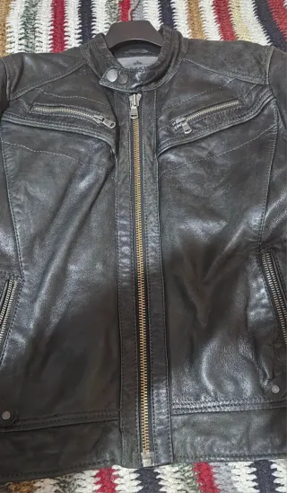 Chaqueta de Piel Redskins Negra