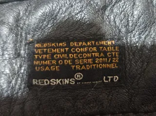 Chaqueta de Piel Redskins Negra