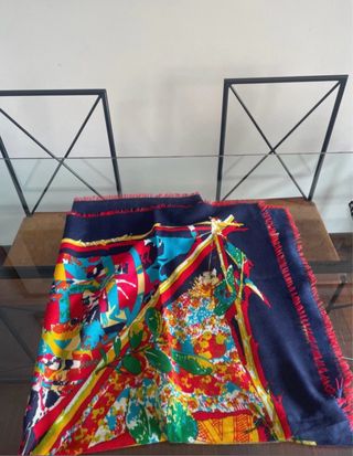 Sciarpa quadrata fantasia multicolor