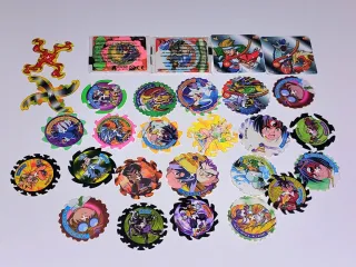 Lote de tazos Beyblade Spinners, Matutano, 2003