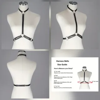 Arnés de piel sintética negro talla única