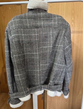 Chaqueta Biker Cuadros con Pelo