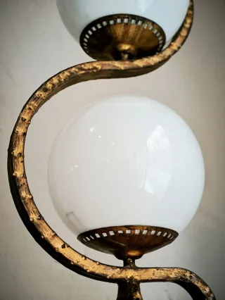 Gran Lámpara opalina brutalista - Vintage 60s