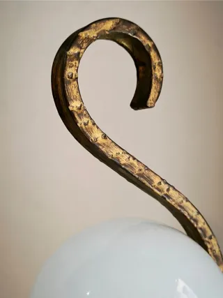 Gran Lámpara opalina brutalista - Vintage 60s