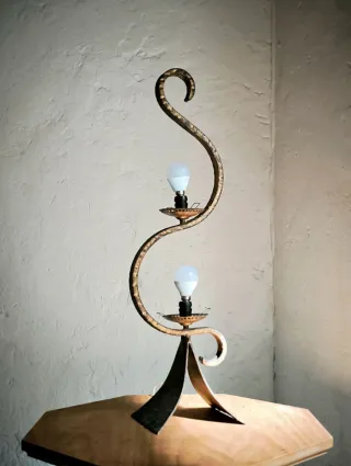 Gran Lámpara opalina brutalista - Vintage 60s