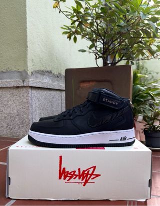 Nike Air Force 1 Mid Stussy Negro Blanco