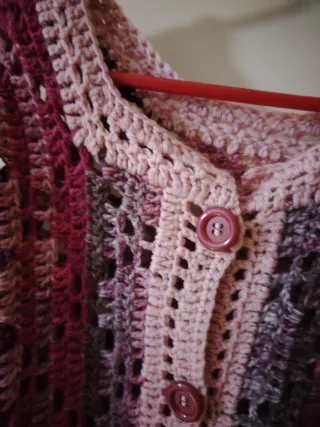 Chaqueta crochet multicolor hecha a mano