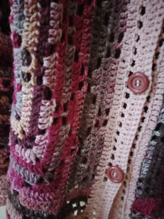 Chaqueta crochet multicolor hecha a mano
