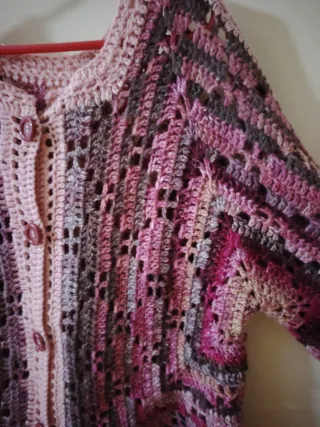 Chaqueta crochet multicolor hecha a mano