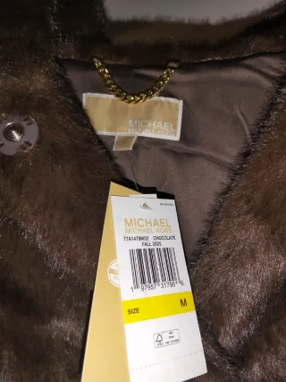 Abrigo Piel Sintético Michael Kors Marrón