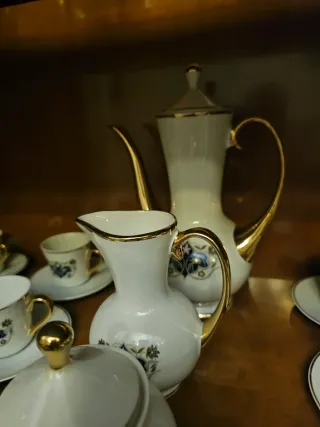REBAJADO DE 40 a 35 Juego de café porcelana azul y