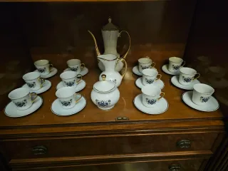 REBAJADO DE 40 a 35 Juego de café porcelana azul y