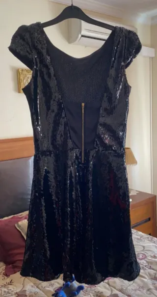 Vestido lentejuelas negro Suite blanco