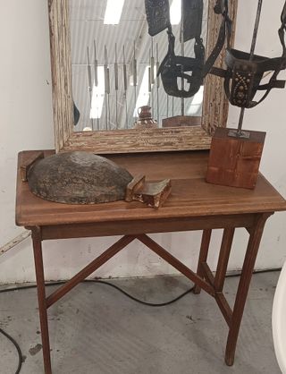 Espejo antiguo madera pino